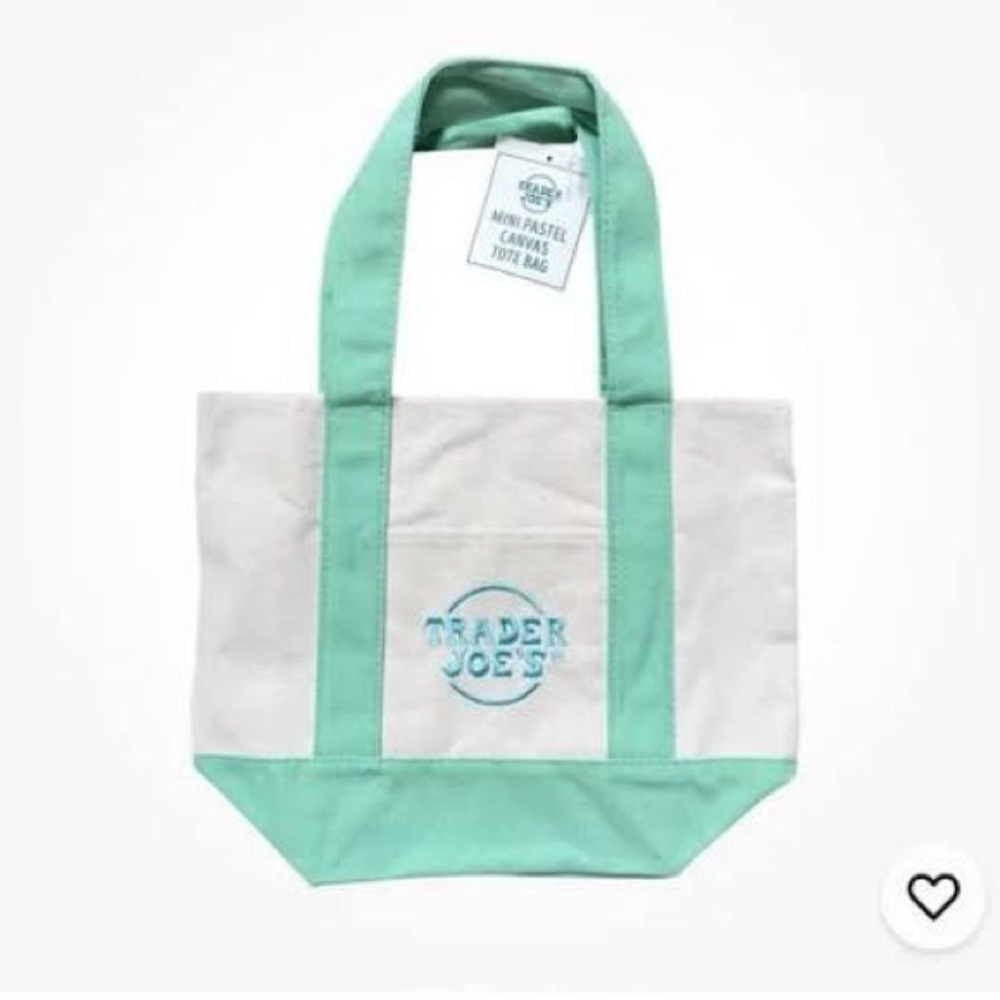Pastel Green - NWT Trader Joe’s Mini Canvas Tote Bag